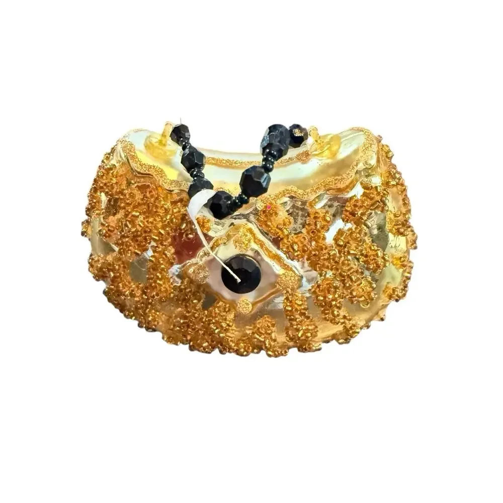 Pier 1‎ Imports Beaded Gold Purse Christmas Ornament BFF Girly Gift NWT